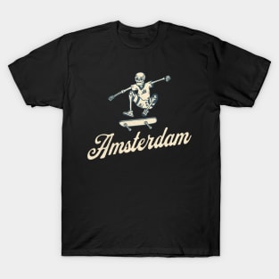 Amsterdam Bony Skaters Skateboarding Vacationing T-Shirt